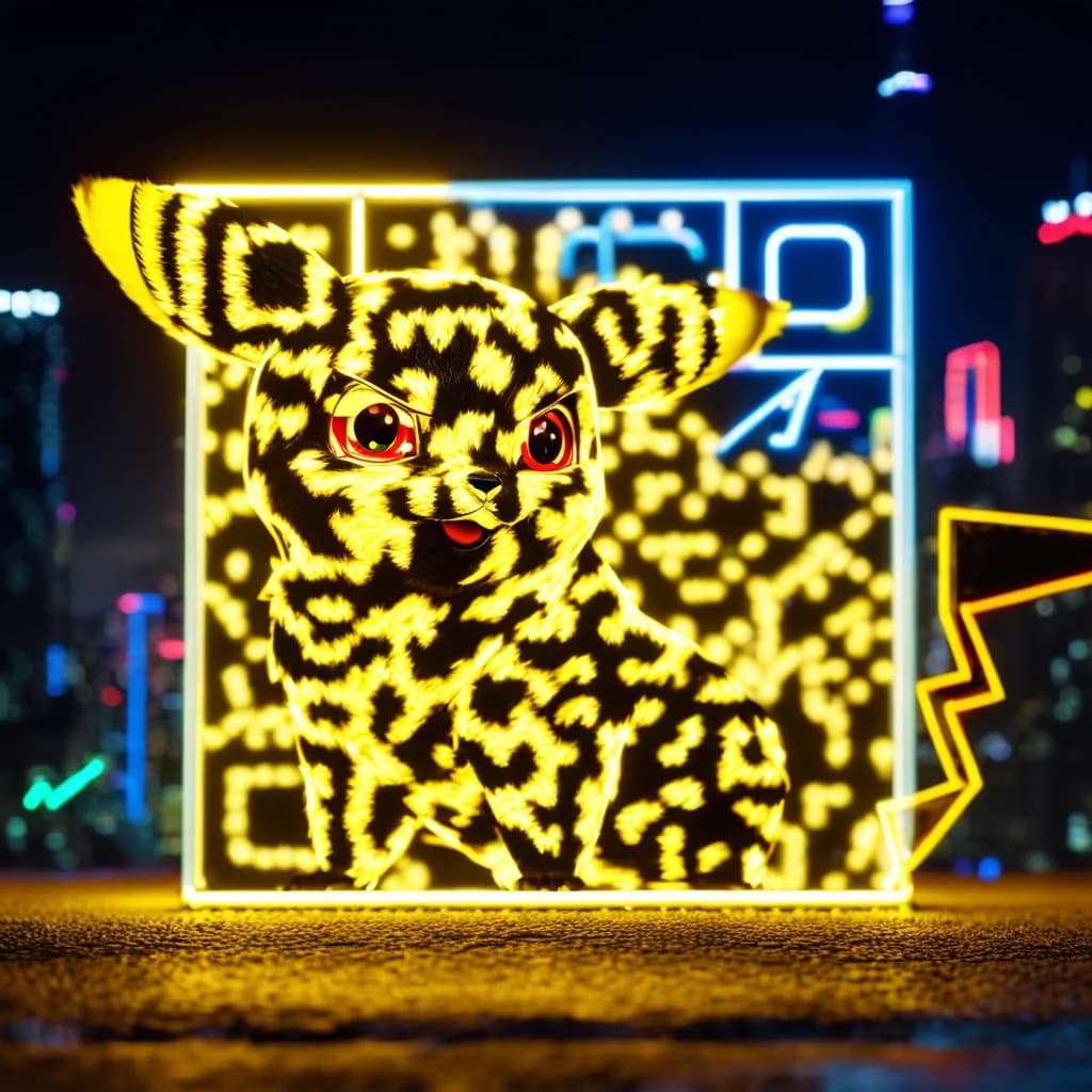 AI QR code art - Pikachu