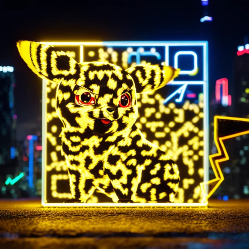 AI QR code art - Pikachu